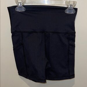 aerie Black High-Rise Bike Shorts with Side Pockets